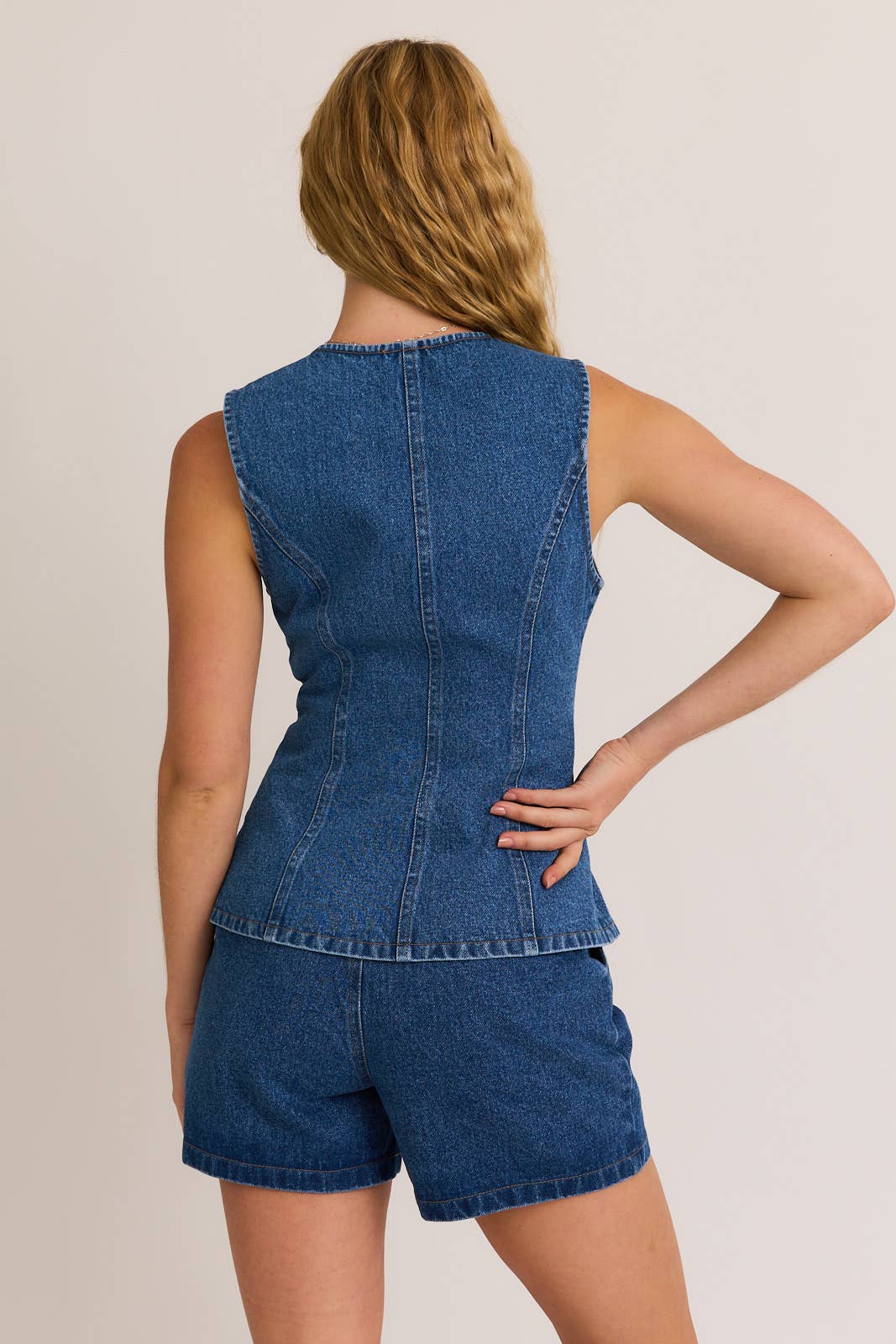Silvana Sleeveless Denim Top