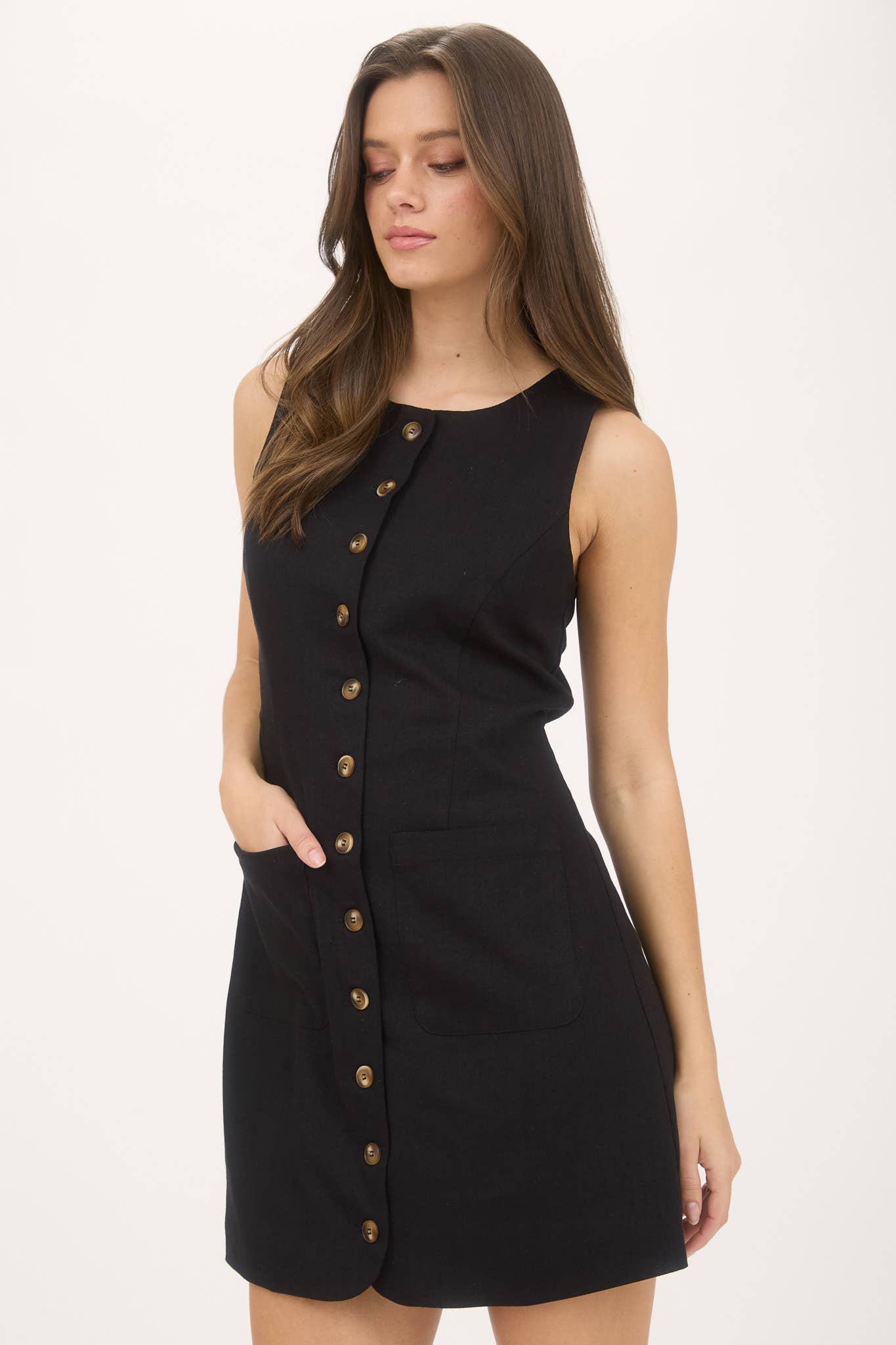 LORENA LINEN MINI DRESS