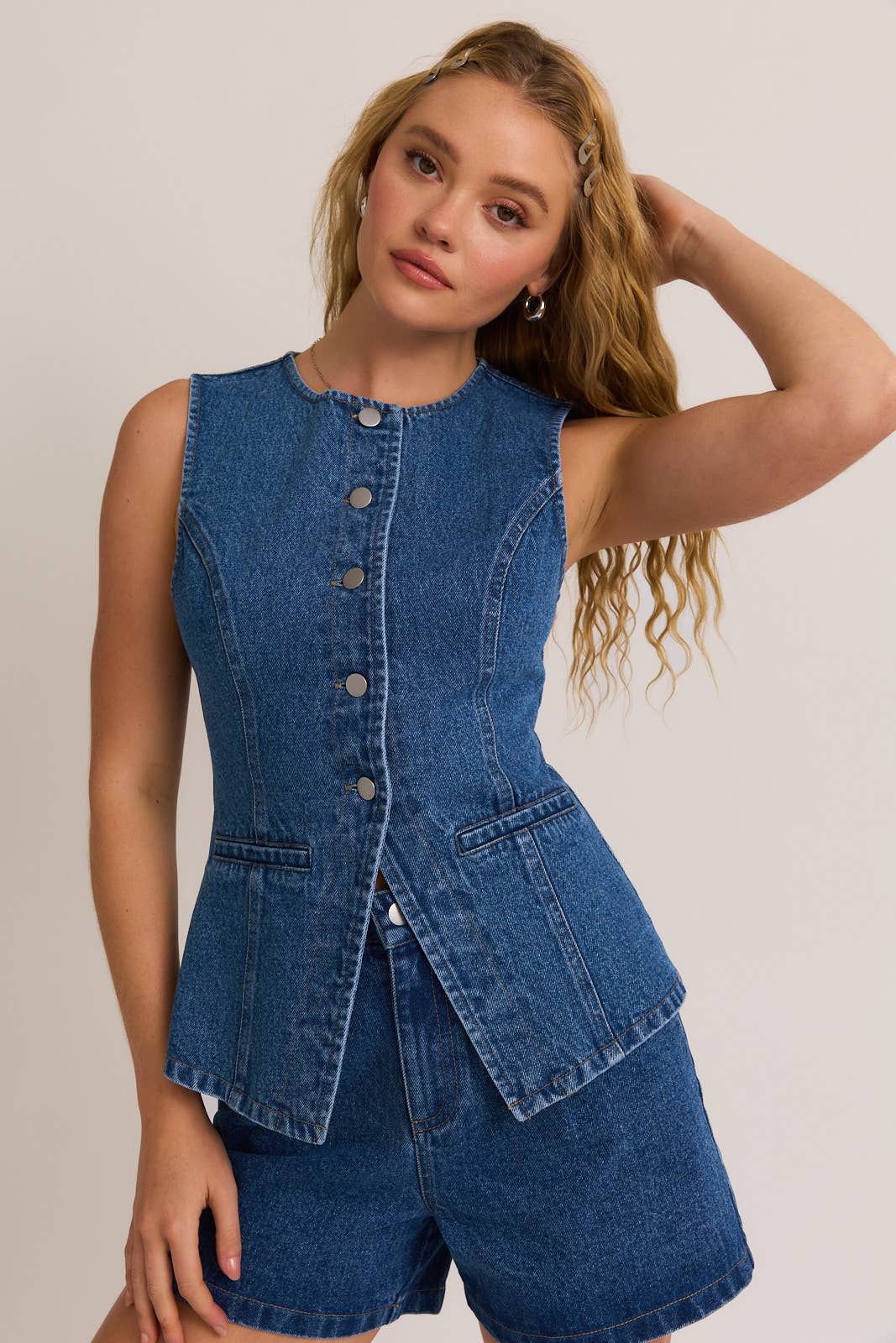 Silvana Sleeveless Denim Top